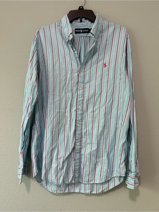 Ralph Lauren Other - Polo Ralph Lauren Blue And Pink Striped Long Sleeve Button Up Shirt Size L